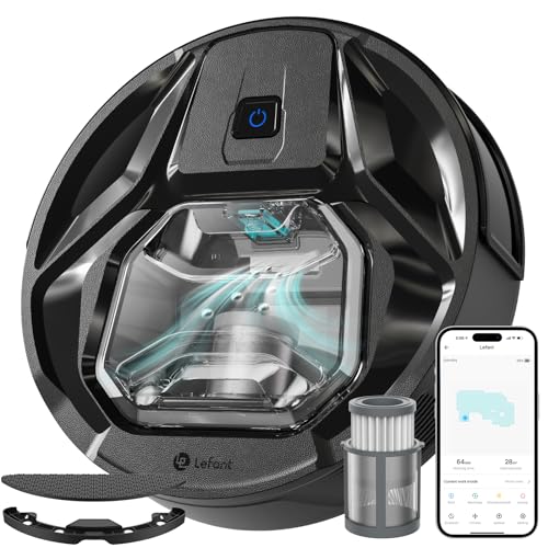 LEFANT M320 Robot Aspirapolvere,Forte Aspirazione da 6000Pa,Autonomia 210 Minuti, Super Sottile, Silenzioso, Auto Ricaricabile, Ideale per Pavimenti Duri, Peli di Animali, Nero : Casa e cucina