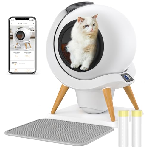 HONEYGUARIDAN Lettiera Gatto Autopulente, 60L Lettiera Automatica per Gatti, Controllo App/Monitor di Salute Intelligence/Antiodore Lettiera Autopulente per Più Gatti, Doppia alimentazione : Amazon.it: Prodotti per animali domestici