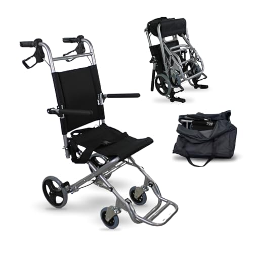 Mobiclinic, Sedia a rotelle da transito, Neptuno, Alluminio, Pieghevole, Freno sulle maniglie, Marchio europeo, Poggiapiedi pieghevoli, Braccioli pieghevoli, Leggero, Cintura di sicurezza, Ergonomia : Amazon.it: Salute e cura della persona