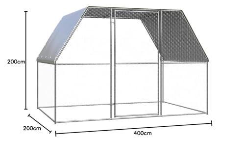 vidaXL Pollaio da Esterno 2x4x2 m in Acciaio Zincato : Amazon.it: Commercio, Industria e Scienza