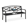 Relaxdays Panca da Giardino con Tavolino Pieghevole, a 3 Posti, Arredamento da Esterno, HLP 87,5 x 150 x 56 cm, Nera : Giardino e giardinaggio