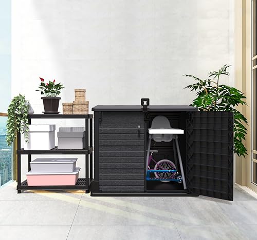Duramax Cedargrain StoreAway, capanno da giardino in plastica da 850 L, per riporre le biciclette, barbecue e 2 bidoni da 120 l, 130 x 74 x 110 cm, Grigio scuro : Amazon.it: Giardino e giardinaggio