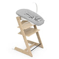 Sedia Tripp Trapp di Stokke (Oak Natural) con Newborn Set (Grigio)   Per neonati fino a 9 kg   Confortevole, sicuro e facile da usare : Prima infanzia