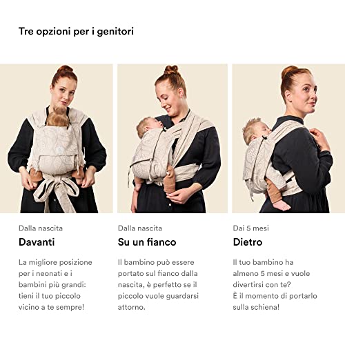 Stokke Limas Marsupio, Grigio Melange   Versione 2023 (OCS)   Marsupio Half Buckle   Ergonomico e regolabile   tre opzioni   Sicuro per bambini dalla nascita ai 20 kg : Prima infanzia
