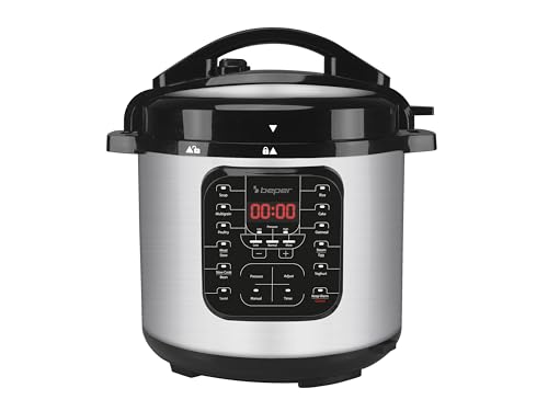 BEPER P101COS001 Pentola a Pressione Elettrica con 15 Programmi di Cottura   Multicooker, Slow Cooker, Cottura a Vapore da 6 Litri, in Acciaio inossidabile : Amazon.it: Casa e cucina