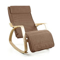 WeHome   Sedia A Dondolo Swing Amor Con Braccioli In Legno, Rocking Chair, Poltrona A Dondolo Con Poggiapiedi Regolabile, Poltrona Salotto, Poltrona Camera Da Letto (Bouclé, Marrone) : Casa e cucina