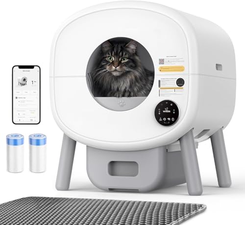 VERYMODEL Lettiera Gatto Autopulente, 85L 15L Lettiera Automatica per Gatti con Controllo Tramite App, Tappetino, Anti Pizzicamento, Lettiera Elettrica Autopulente per Gatti Coperchio Rimovibile : Amazon.it: Prodotti per animali domestici