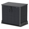 Duramax Cedargrain StoreAway, capanno da giardino in plastica da 850 L, per riporre le biciclette, barbecue e 2 bidoni da 120 l, 130 x 74 x 110 cm, Grigio scuro : Amazon.it: Giardino e giardinaggio