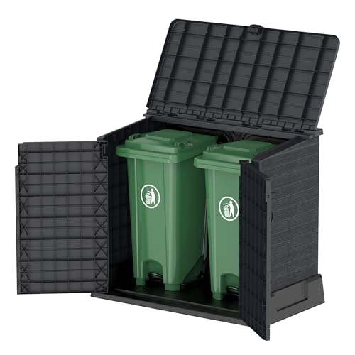 Duramax Cedargrain StoreAway, capanno da giardino in plastica da 850 L, per riporre le biciclette, barbecue e 2 bidoni da 120 l, 130 x 74 x 110 cm, Grigio scuro : Amazon.it: Giardino e giardinaggio
