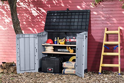 Keter Porta Attrezzi da Esterno Store It Out Nova, Ideale per il Giardino, Grigio/Nero, 132x71,5x113,5H cm, 880 L : Amazon.it: Giardino e giardinaggio