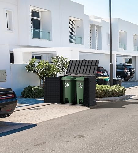 Duramax Cedargrain StoreAway, capanno da giardino in plastica da 850 L, per riporre le biciclette, barbecue e 2 bidoni da 120 l, 130 x 74 x 110 cm, Grigio scuro : Amazon.it: Giardino e giardinaggio