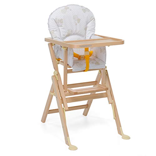 Foppapedretti Seggiolone IlSediolone, Made in Italy, per bambini, Chiudibile con Struttura in Legno Massiccio Posizionabile a 2 Altezze, Savanzalino Ribaltabile, Schienale Regolabile, Naturale : Prima infanzia