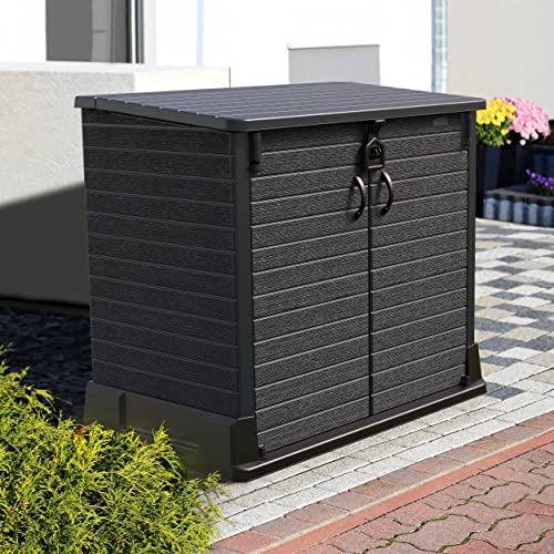 Duramax Cedargrain StoreAway, capanno da giardino in plastica da 850 L, per riporre le biciclette, barbecue e 2 bidoni da 120 l, 130 x 74 x 110 cm, Grigio scuro : Amazon.it: Giardino e giardinaggio