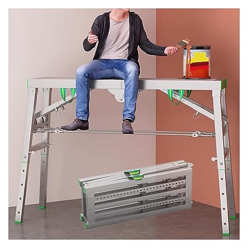 YUIIWKIUFWZ Ponteggio Pieghevole Portatile a 5 Marce Regolabile in Altezza banco da Lavoro per ingegneria Domestica Scale a gradini Piattaforma di Lavoro Multiuso ponteggio   Larghezza 40 cm/1 : Amazon.it: Fai da te