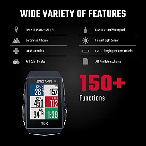 SIGMA Sport Rox 11.1 EVO White   Ciclo computer senza cavo con navigatore GPS, staffa Short Butler inclusa, e cardiofrequenzimetro, per escursioni con guida GPS e molteplici funzionalità smart : Sport e tempo libero