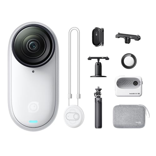 Insta360 GO 3S Pack Viaggio (128GB)   Cam 4K per vlogging, POV a mani libere, montaggio magnetico, stabilizzazione, 140 minuti di autonomia, impermeabilità fino a 10 m, editing IA : Elettronica