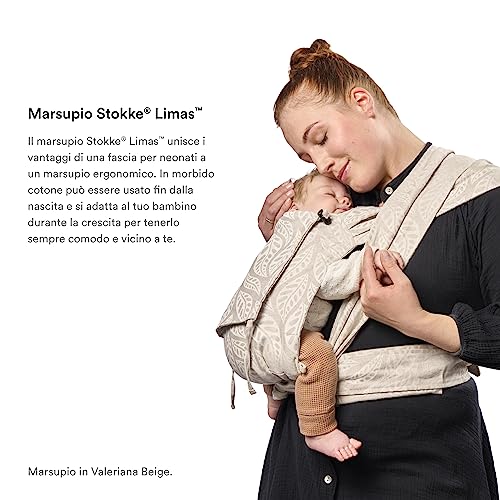 Stokke Limas Marsupio, Grigio Melange   Versione 2023 (OCS)   Marsupio Half Buckle   Ergonomico e regolabile   tre opzioni   Sicuro per bambini dalla nascita ai 20 kg : Prima infanzia