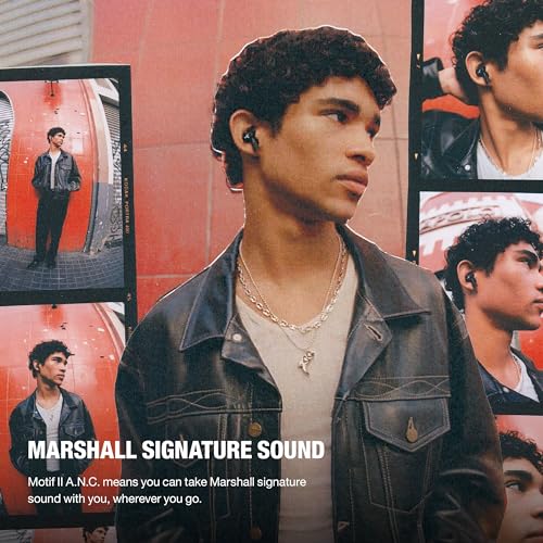 Marshall Motif II ANC, Cuffie Bluetooth con Cancellazione Attiva del Rumore, Auricolari Bluetooth, 30 Ore di Riproduzione, Nero : Elettronica