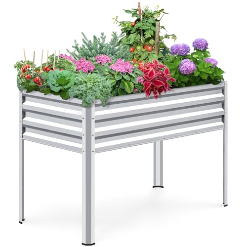 KING BIRD Grande aiuola rialzata con gambe zincate rialzate per cortile, patio, balcone, capacità 181,4 kg, argento 180,1 x 57,9 x 80 cm : Amazon.it: Giardino e giardinaggio