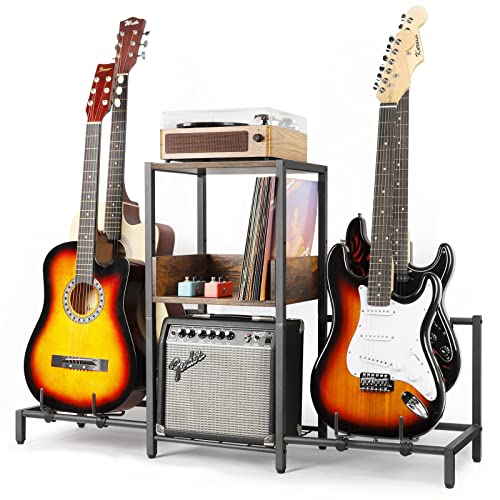 Bikoney Supporto Chitarra a 4 Livelli per Chitarra Acustica, Elettrica, Basso, Supporto Rack per Chitarra Regolabile per Più Chitarre Porta Chitarra : Strumenti Musicali