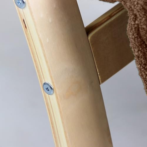 WeHome   Sedia A Dondolo Swing Amor Con Braccioli In Legno, Rocking Chair, Poltrona A Dondolo Con Poggiapiedi Regolabile, Poltrona Salotto, Poltrona Camera Da Letto (Bouclé, Marrone) : Casa e cucina