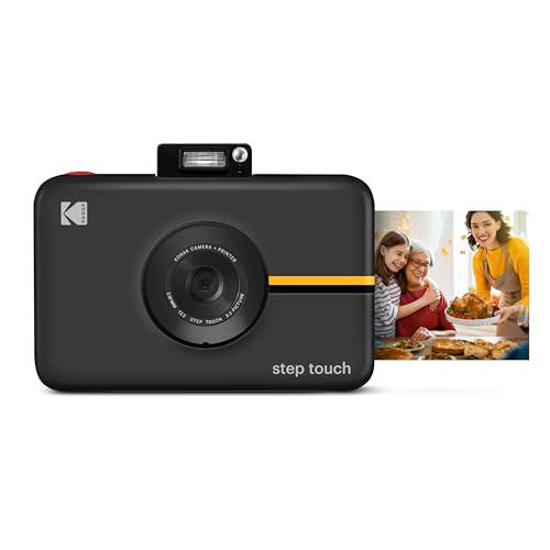 KODAK Step Touch | Fotocamera digitale 13 MP a stampa istantanea, touchscreen LCD da 3,5", video HD 1080p, zoom ottico 10x, specchio selfie, suite editing, tecnologie Bluetooth e ZINK Zero Ink | Nero : Elettronica