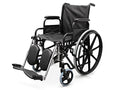 QUIRUMED Sedia a rotelle con poggiapiedi regolabili e rimovibili, Acciaio, Colore Nero, Pieghevole, Seduta 46 cm, Freni a mano, Per anziani, Per disabili : Amazon.it: Salute e cura della persona