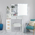 Saimeihome Toeletta da Trucco con Luci LED Hollywood, Tavolo da Trucco con Specchio e Sgabello, Tavolo da Trucco con 6 Cassetti e 6 Ripiani, Postazione Make up Moderna 80x36x131cm : Amazon.it: Casa e cucina