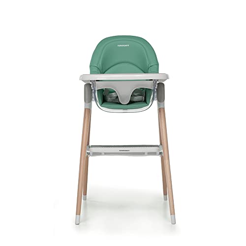Foppapedretti Seggiolone e Baby Sedia Bonito, bambini da 6 mesi a 3 anni (fino a 15 Kg), Imbottitura Removibile e Lavabile, Seduta Ergonomica e Reclinabile, Doppio Vassoio Regolabile, Verde : Prima infanzia