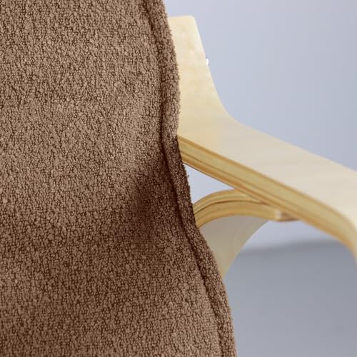 WeHome   Sedia A Dondolo Swing Amor Con Braccioli In Legno, Rocking Chair, Poltrona A Dondolo Con Poggiapiedi Regolabile, Poltrona Salotto, Poltrona Camera Da Letto (Bouclé, Marrone) : Casa e cucina