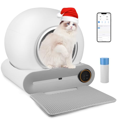 TaFoyu Lettiera autopulente, per gatti automatica, controllo app, design salvaspazio, deodorante ionico/monitor sanitario/65L   9L con grande capacità con tappetino : Amazon.it: Prodotti per animali domestici