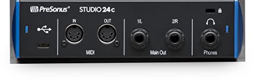 PreSonus Studio 24c Interfaccia audio 2x2, 192 kHz, compatibile USB C &amp; Cavo da microfono a mixer Stagg SMC6 da 6 metri XLR (m)  XLR (f), nero : Strumenti Musicali
